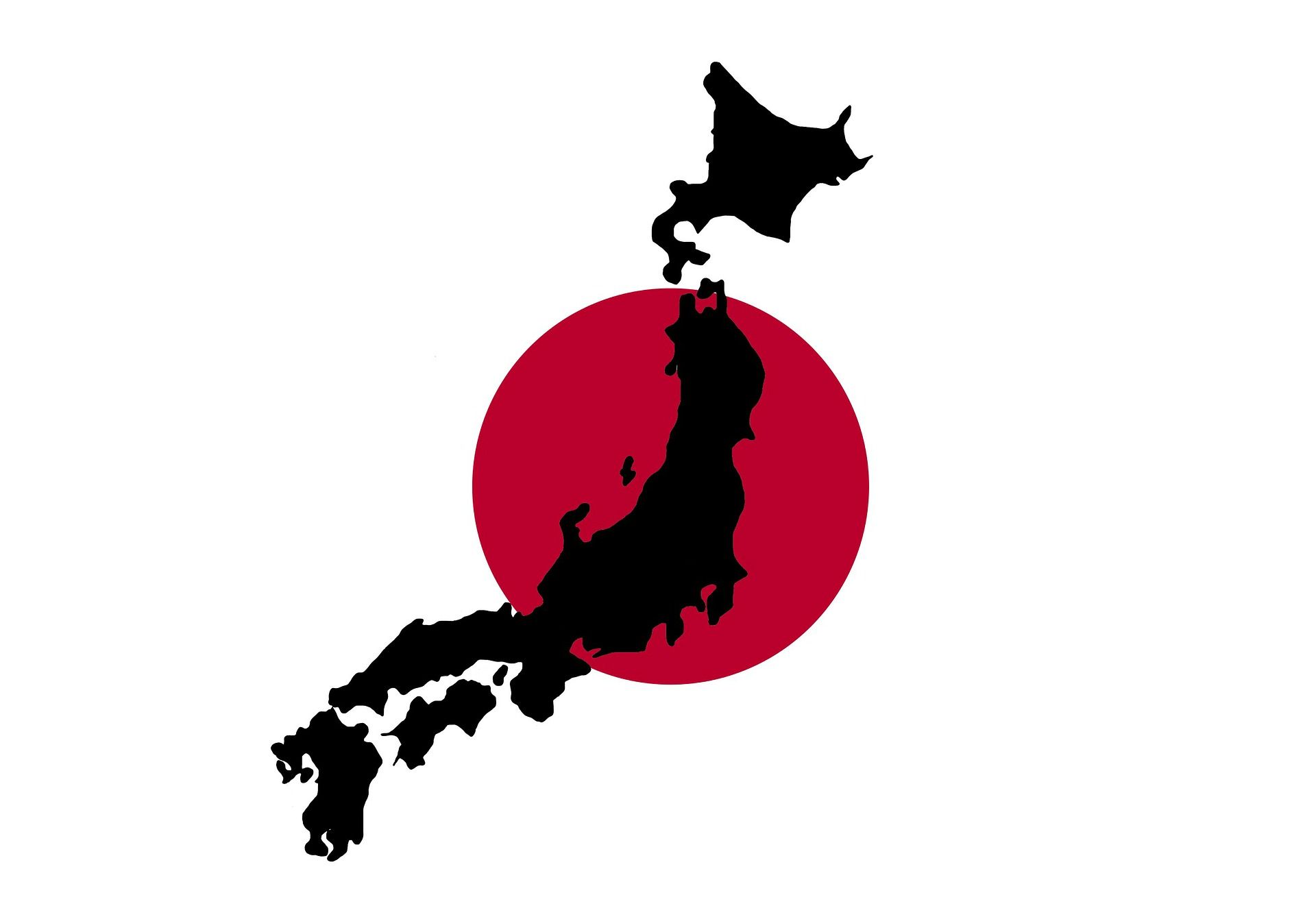 Cabecera blog bandera y mapa de Japón